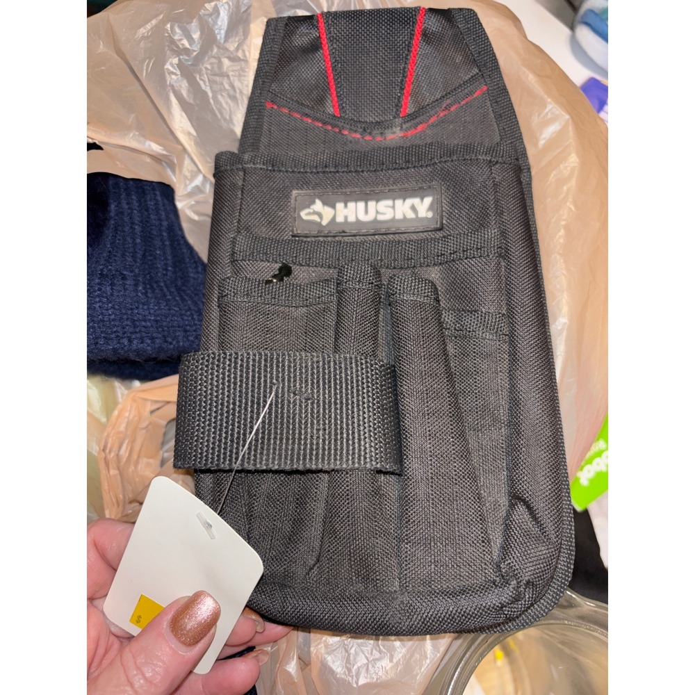 Husky Black Tool Belt Pouch Holder Heavy Duty Construction